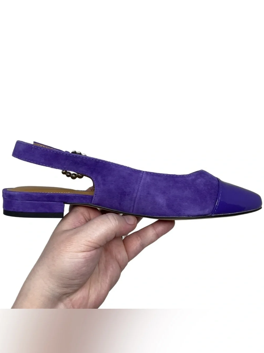 Talbots “Edison” Purple Suede Cap Toe Slingback Flats Women’s Size 7M